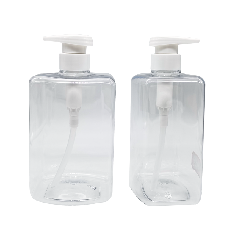 Flacone quadrato di lozione per gel doccia shampoo trasparente