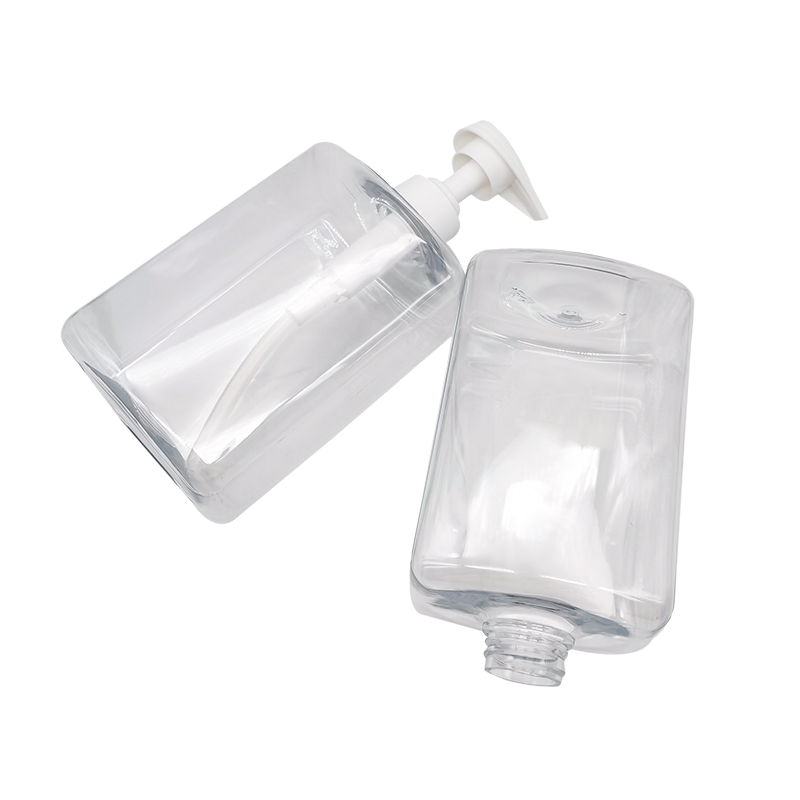 Flacone quadrato di lozione per gel doccia shampoo trasparente