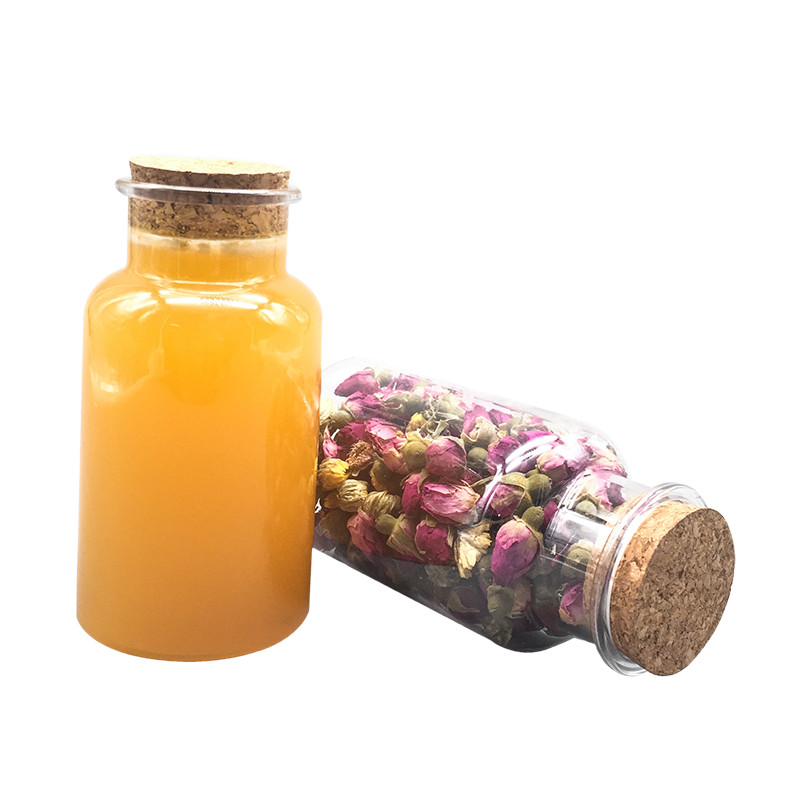 Lattina di tè ai fiori di frutta secca in bottiglia di succo di frutta