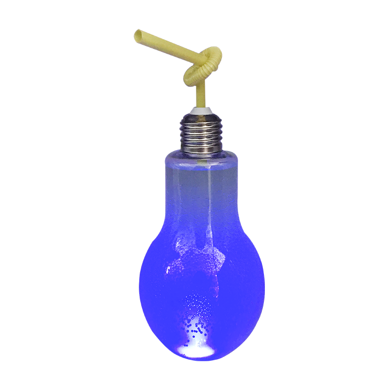 Bottiglia di tè al latte con lampadina a fulmine a LED